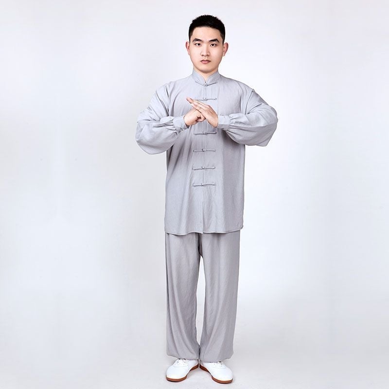 Tai Chi kostiumas moterims, Taoistų uniforma iš kanapių su Vinylon 31–50%, įdaila iš kanapės ir lino 31–50%, tinkamas vyresnėms moterims