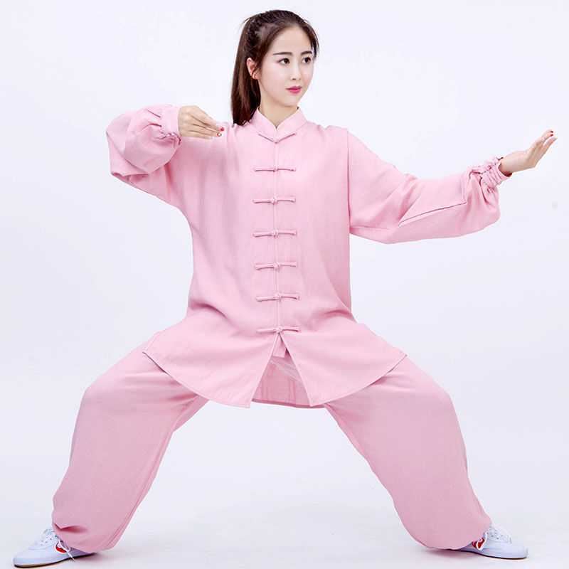 Tai Chi kostiumas moterims, Taoistų uniforma iš kanapių su Vinylon 31–50%, įdaila iš kanapės ir lino 31–50%, tinkamas vyresnėms moterims