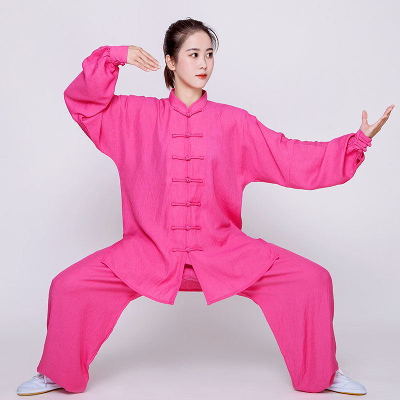 Tai Chi kostiumas moterims, Taoistų uniforma iš kanapių su Vinylon 31–50%, įdaila iš kanapės ir lino 31–50%, tinkamas vyresnėms moterims