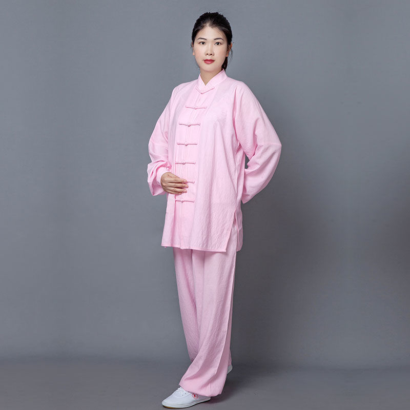 Tai Chi kostiumas moterims, Taoistų uniforma iš kanapių su Vinylon 31–50%, įdaila iš kanapės ir lino 31–50%, tinkamas vyresnėms moterims