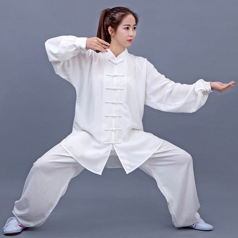 Tai Chi kostiumas moterims, Taoistų uniforma iš kanapių su Vinylon 31–50%, įdaila iš kanapės ir lino 31–50%, tinkamas vyresnėms moterims