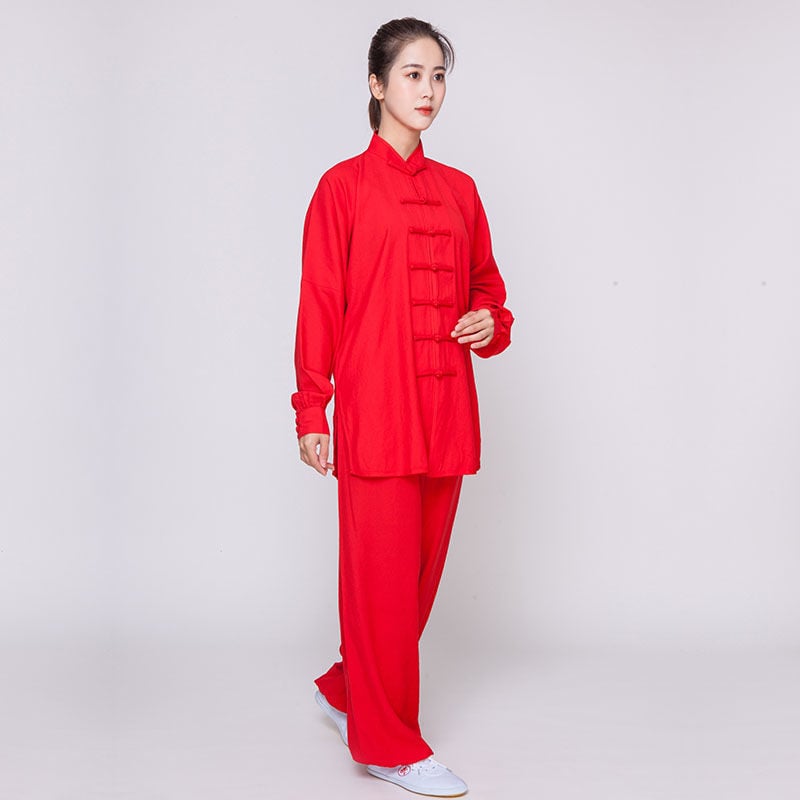 Tai Chi kostiumas moterims, Taoistų uniforma iš kanapių su Vinylon 31–50%, įdaila iš kanapės ir lino 31–50%, tinkamas vyresnėms moterims