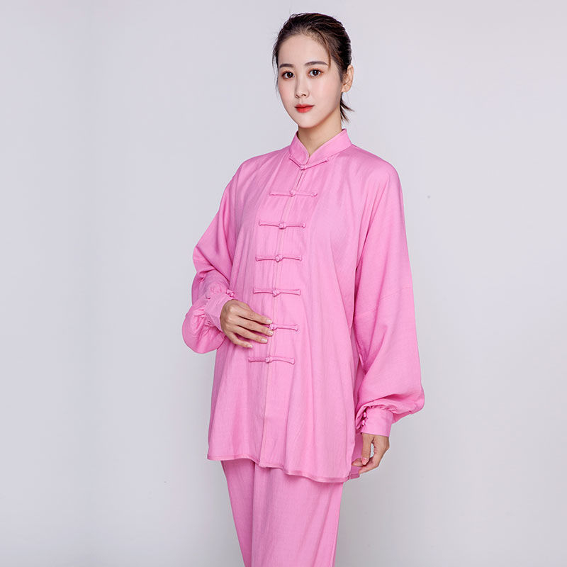 Tai Chi kostiumas moterims, Taoistų uniforma iš kanapių su Vinylon 31–50%, įdaila iš kanapės ir lino 31–50%, tinkamas vyresnėms moterims