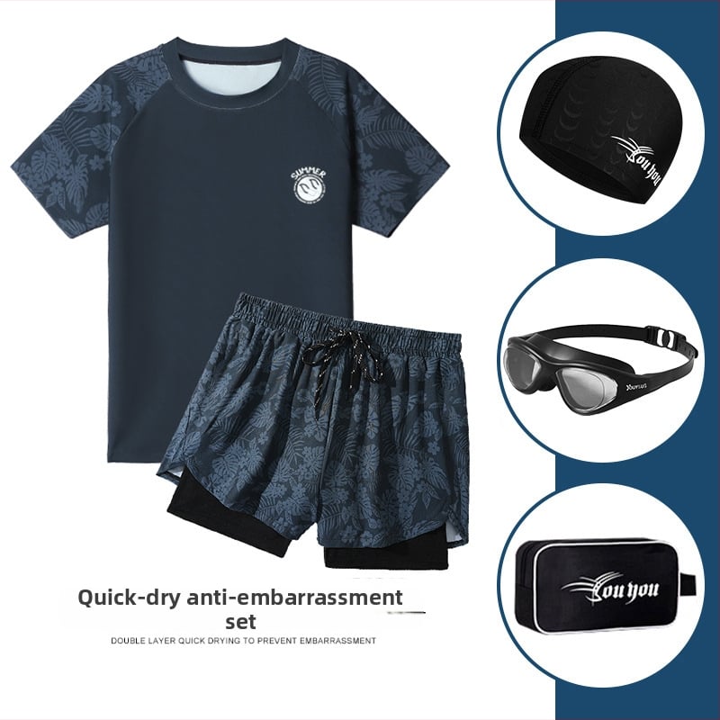 Vyrų maudymosi komplektas – poliesterio audinys, poliesterio pamušalas, briefs stilius, tinkamas plaukiojimui ir vandens pratyboms