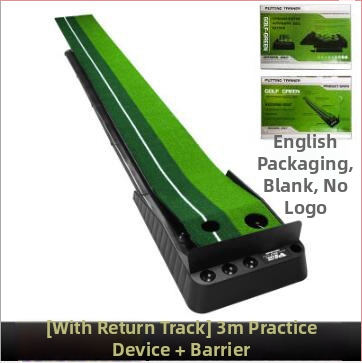 Golfa puttinga treniņkomplekta ar atgriezeno bumbu un barjeru, pārnēsājams, plastmasas mākslīgais zālens; logotipa druka; pielāgošana pieejama