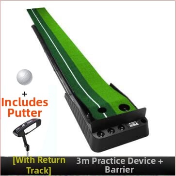 Golfa puttinga treniņkomplekta ar atgriezeno bumbu un barjeru, pārnēsājams, plastmasas mākslīgais zālens; logotipa druka; pielāgošana pieejama