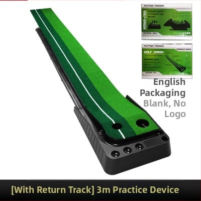 Golfa puttinga treniņkomplekta ar atgriezeno bumbu un barjeru, pārnēsājams, plastmasas mākslīgais zālens; logotipa druka; pielāgošana pieejama