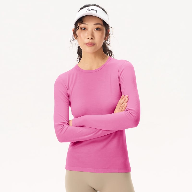 Grey Shell Merino Wool Quick-Dry Μακριά Μανίκια T‑Shirt Γυναικών – Διαπνοή, Αθλητικό Για Πεζοπορία και Τρέξιμο