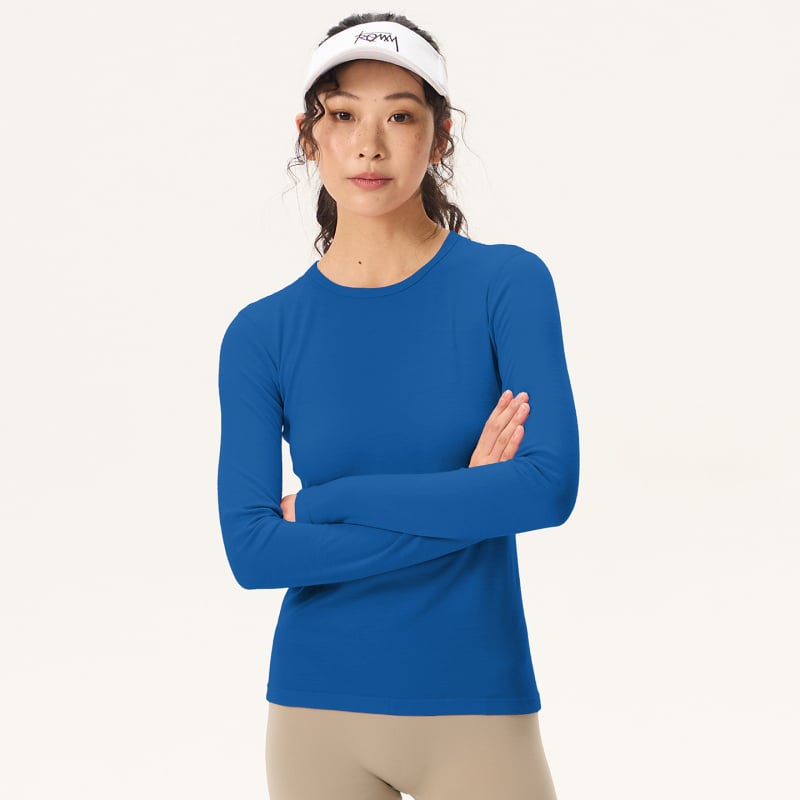 Grey Shell Merino Wool Quick-Dry Μακριά Μανίκια T‑Shirt Γυναικών – Διαπνοή, Αθλητικό Για Πεζοπορία και Τρέξιμο