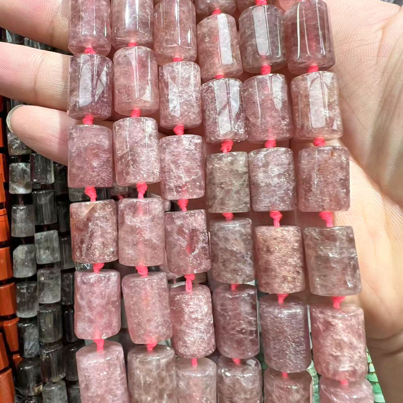 Természetes kristályból készült facettált cilindrikus gyöngyök DIY karkötők és nyakláncokhoz