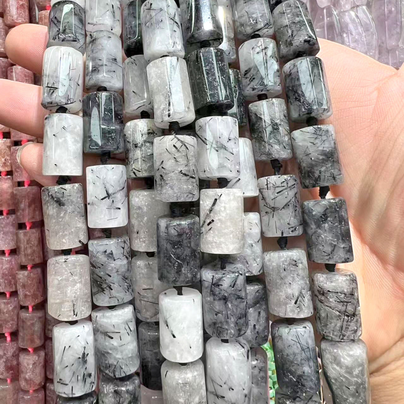 Természetes kristályból készült facettált cilindrikus gyöngyök DIY karkötők és nyakláncokhoz