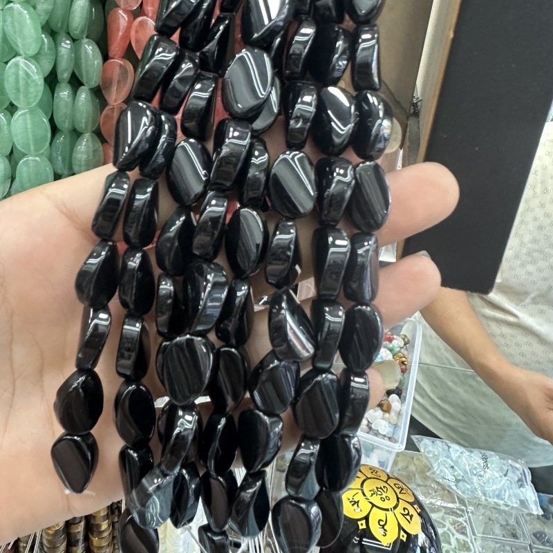 Prirodni kristal tigrovo oko agat u jajastu obliku, uvijene perle za DIY nakit – slobodne perle, poluproizvodi