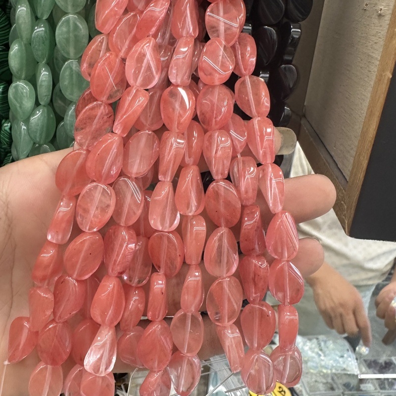 Prirodni kristal tigrovo oko agat u jajastu obliku, uvijene perle za DIY nakit – slobodne perle, poluproizvodi