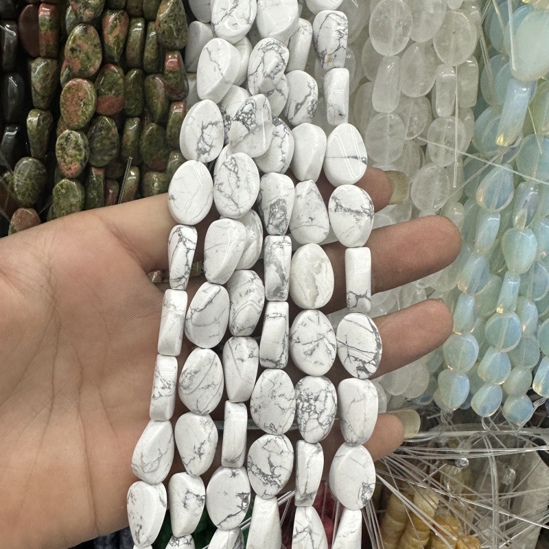 Prirodni kristal tigrovo oko agat u jajastu obliku, uvijene perle za DIY nakit – slobodne perle, poluproizvodi
