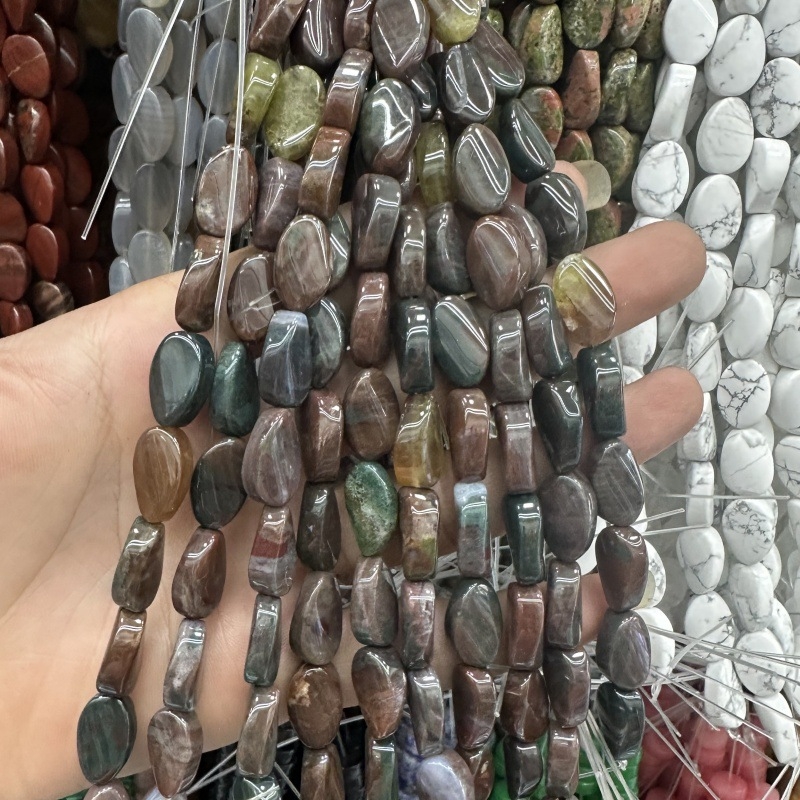 Prirodni kristal tigrovo oko agat u jajastu obliku, uvijene perle za DIY nakit – slobodne perle, poluproizvodi