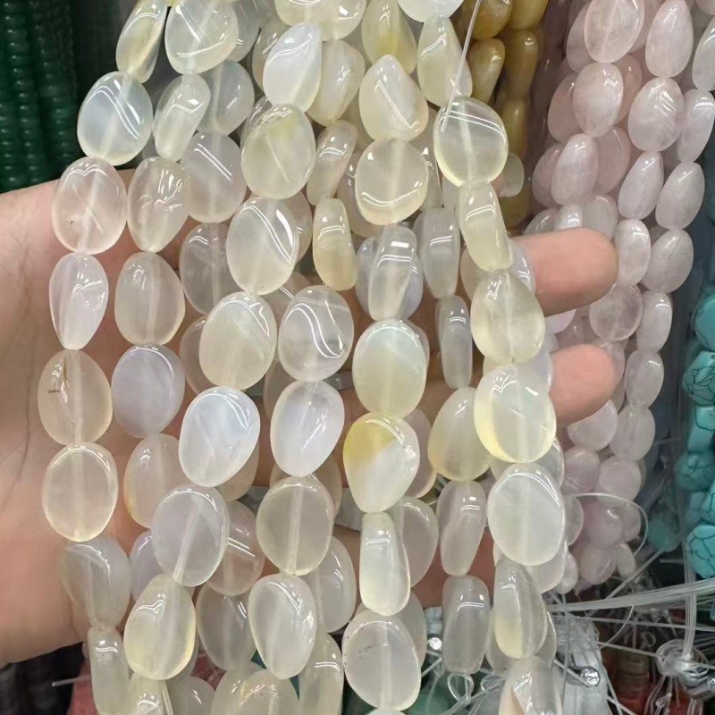 Prirodni kristal tigrovo oko agat u jajastu obliku, uvijene perle za DIY nakit – slobodne perle, poluproizvodi