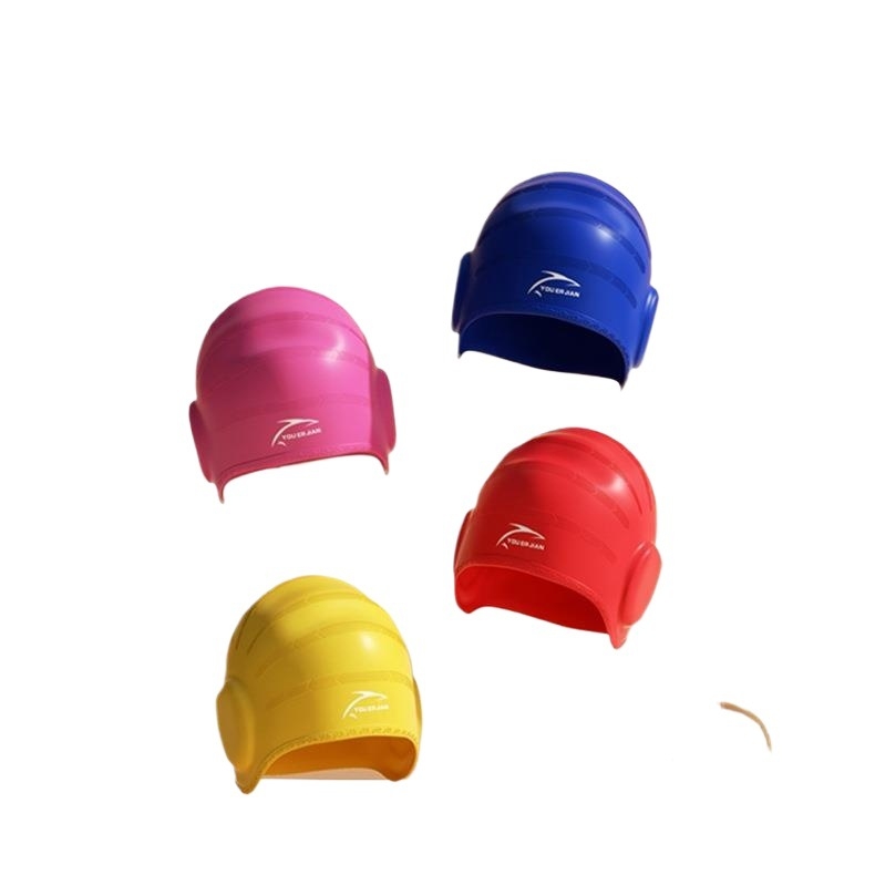 Silikona peldēšanas cepure, brīvi pieguļoša, universāla pieaugušajiem, piemērota gariem matiem, ausu aizsardzība