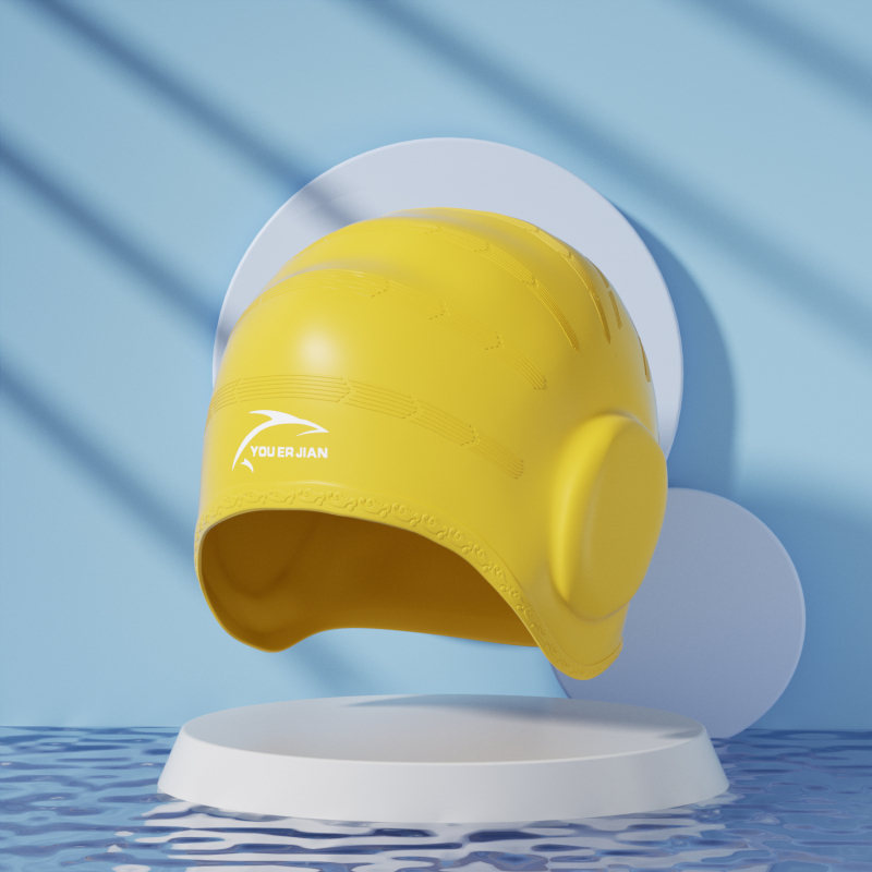 Silikona peldēšanas cepure, brīvi pieguļoša, universāla pieaugušajiem, piemērota gariem matiem, ausu aizsardzība