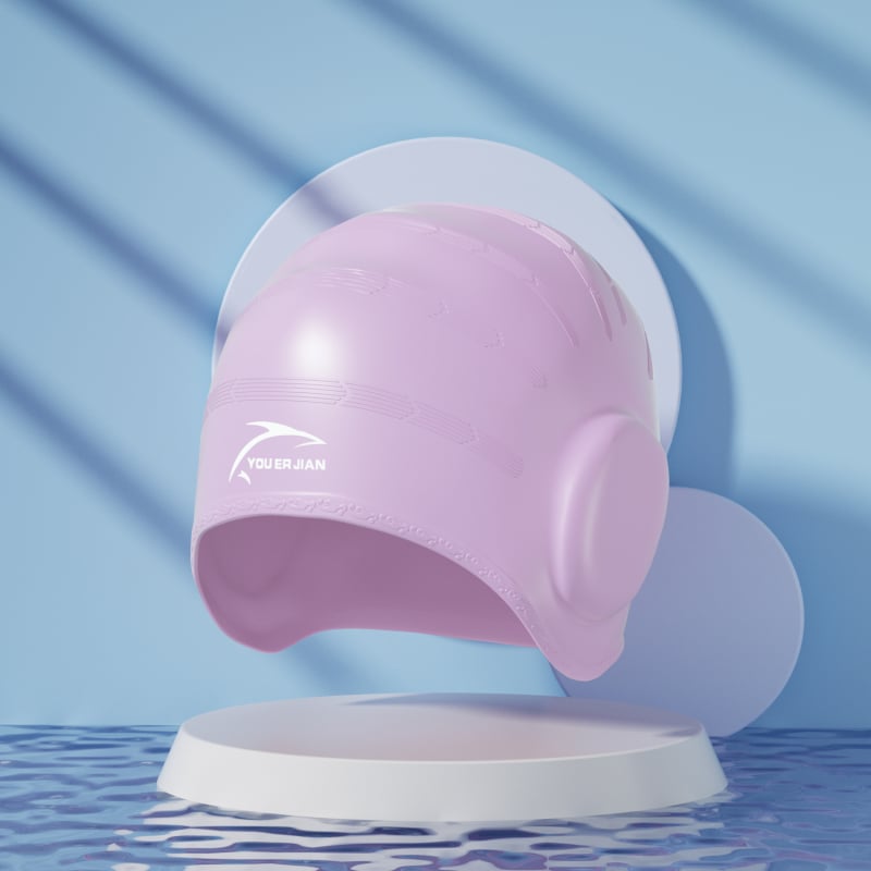 Silikona peldēšanas cepure, brīvi pieguļoša, universāla pieaugušajiem, piemērota gariem matiem, ausu aizsardzība