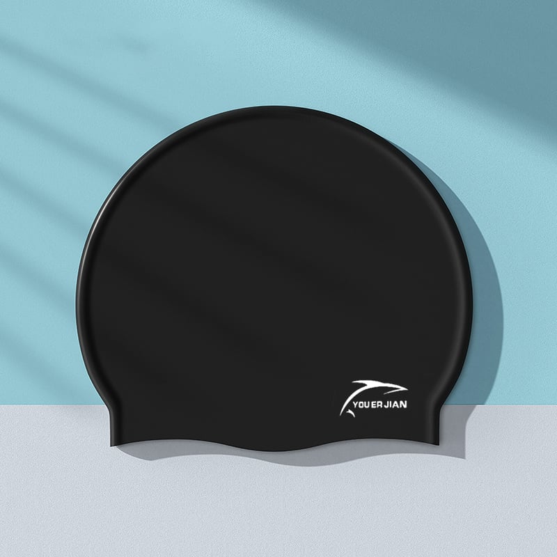 Silikona peldēšanas cepure, brīvi pieguļoša, universāla pieaugušajiem, piemērota gariem matiem, ausu aizsardzība