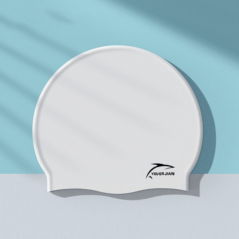 Silikona peldēšanas cepure, brīvi pieguļoša, universāla pieaugušajiem, piemērota gariem matiem, ausu aizsardzība