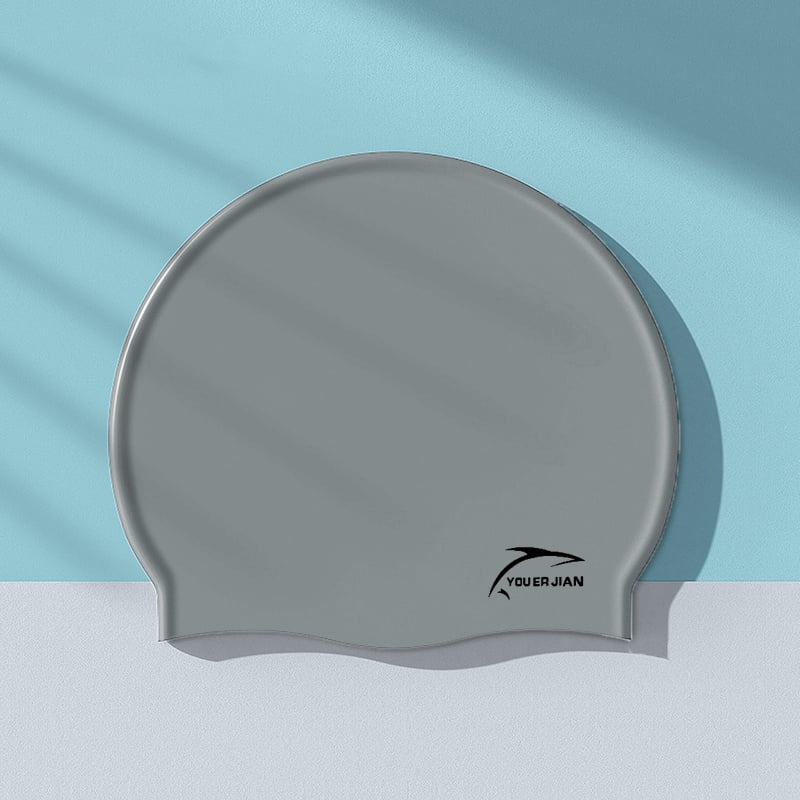 Silikona peldēšanas cepure, brīvi pieguļoša, universāla pieaugušajiem, piemērota gariem matiem, ausu aizsardzība