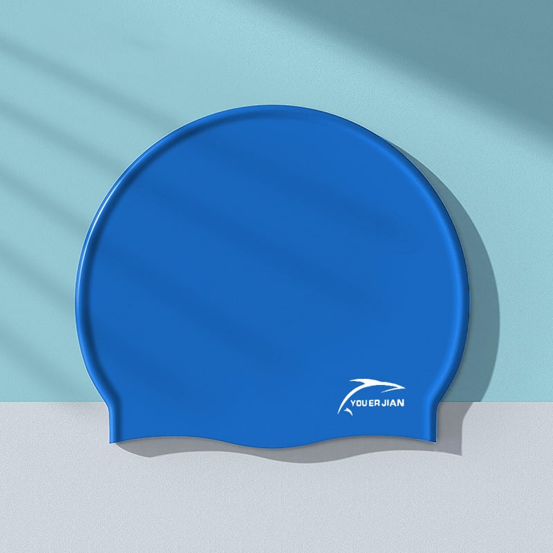 Silikona peldēšanas cepure, brīvi pieguļoša, universāla pieaugušajiem, piemērota gariem matiem, ausu aizsardzība