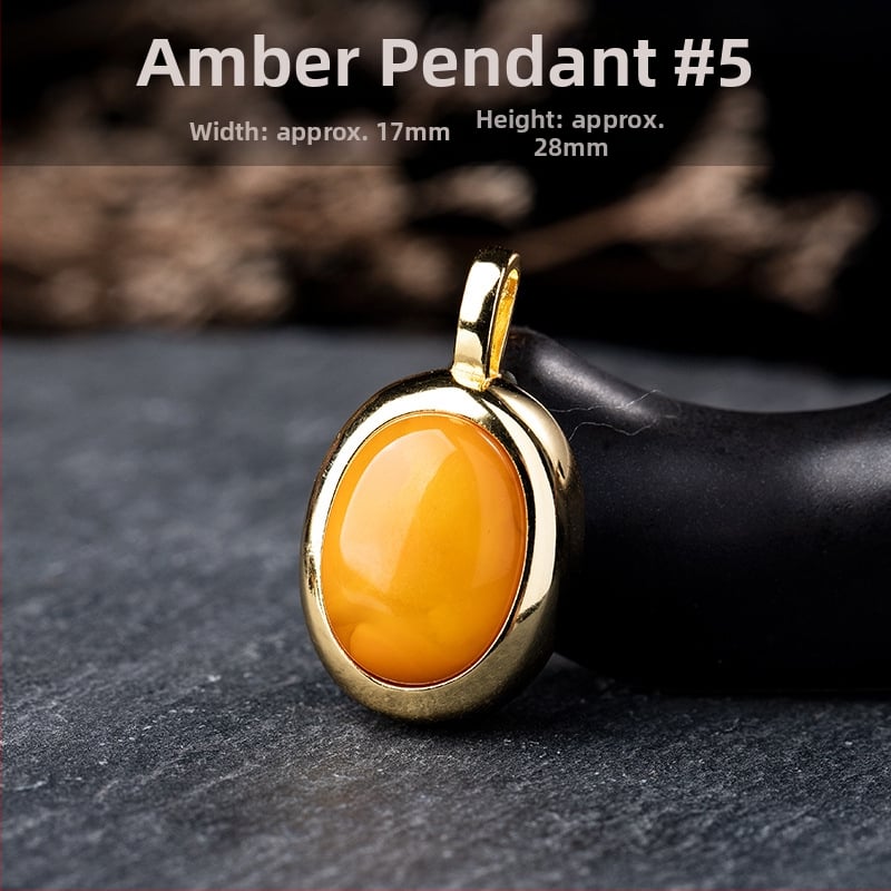 Vėrinys su gintaro pakabuku, geometrinis dizainas, S925 sidabro įdėklas, Xingyu Jewelry, lengvas prabangos stilius