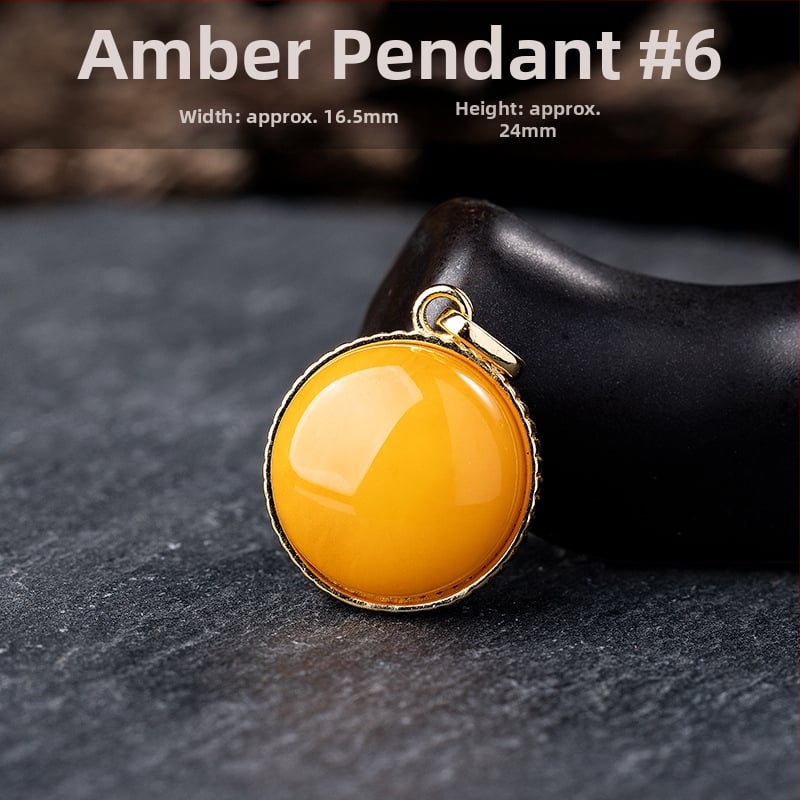 Vėrinys su gintaro pakabuku, geometrinis dizainas, S925 sidabro įdėklas, Xingyu Jewelry, lengvas prabangos stilius