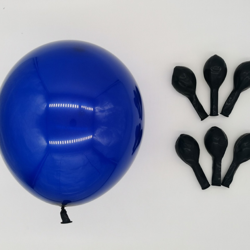 Lateksinių balionų rinkinys — apvalus, karikatūrinis raštas, spausdintas logotipas