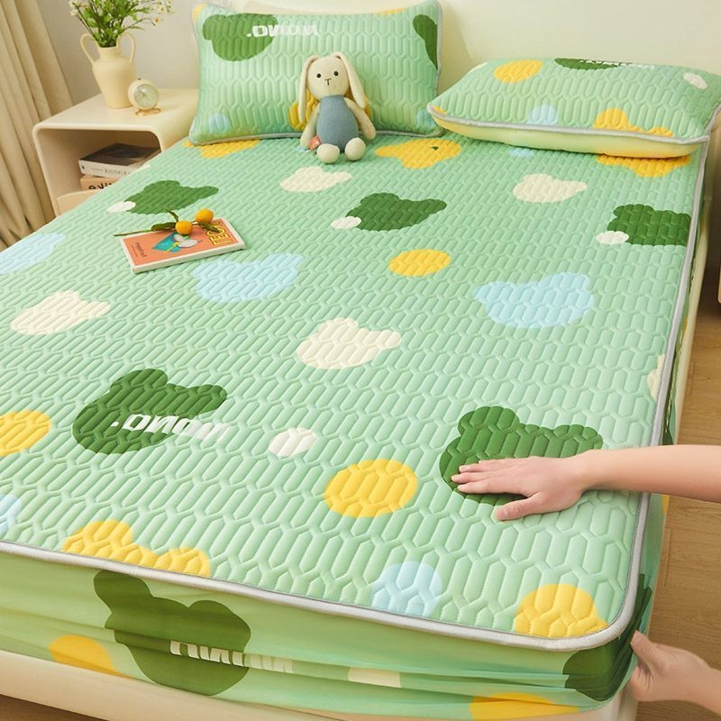 Natūralus lateksas Ice Silk lovos komplektas, 3 dalys, šiuolaikinis minimalistinis stilius, latekso kiekis 90%+