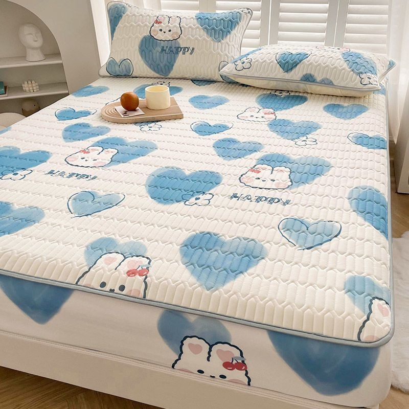 Natūralus lateksas Ice Silk lovos komplektas, 3 dalys, šiuolaikinis minimalistinis stilius, latekso kiekis 90%+