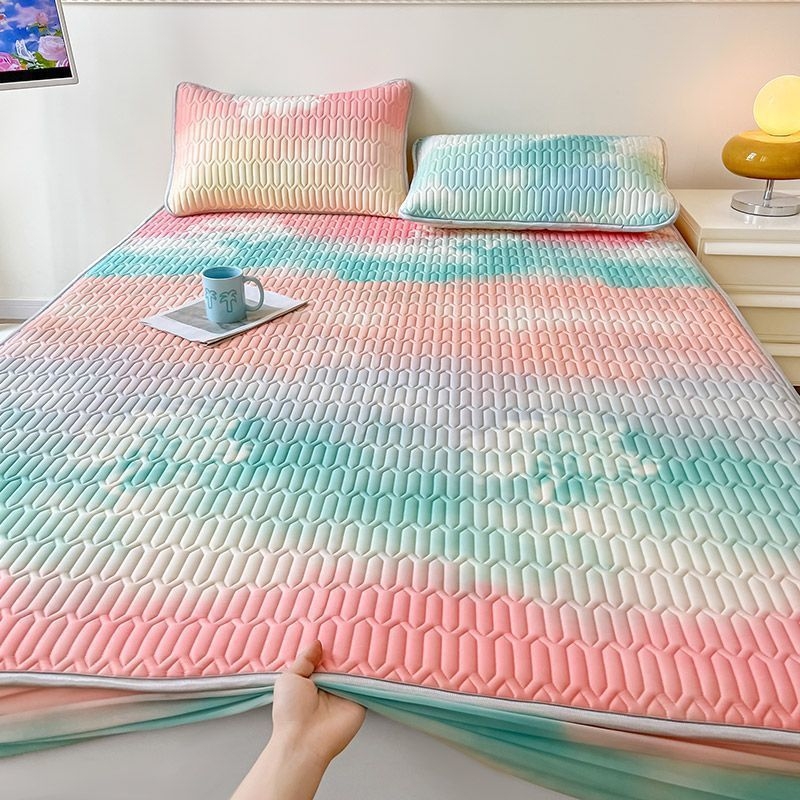 Natūralus lateksas Ice Silk lovos komplektas, 3 dalys, šiuolaikinis minimalistinis stilius, latekso kiekis 90%+