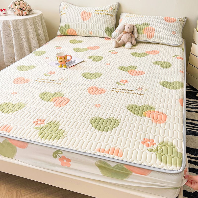 Natūralus lateksas Ice Silk lovos komplektas, 3 dalys, šiuolaikinis minimalistinis stilius, latekso kiekis 90%+