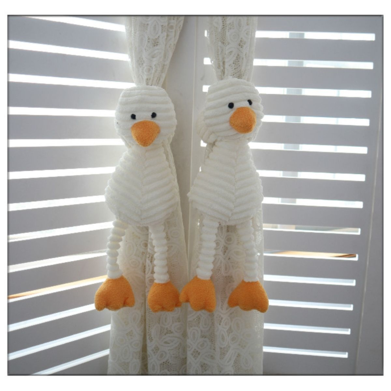 Mediniai užuolaidų raišteliai – dryžuoto miško gyvūnų motyvas, modernus minimalistinis stilius, pora