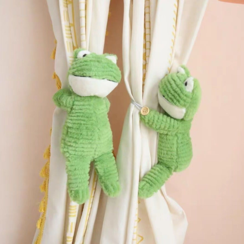 Mediniai užuolaidų raišteliai – dryžuoto miško gyvūnų motyvas, modernus minimalistinis stilius, pora