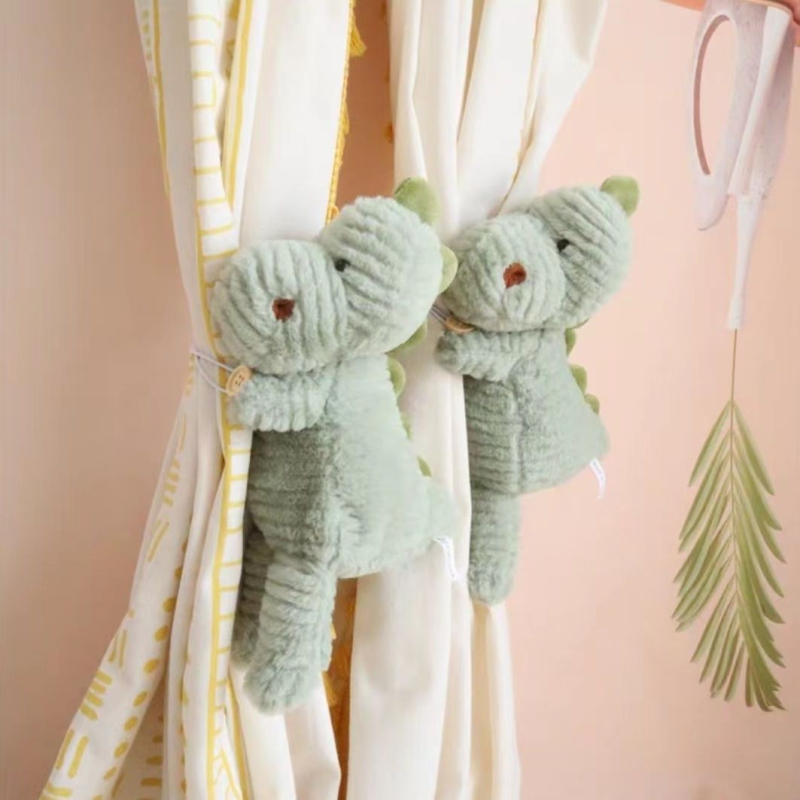 Mediniai užuolaidų raišteliai – dryžuoto miško gyvūnų motyvas, modernus minimalistinis stilius, pora