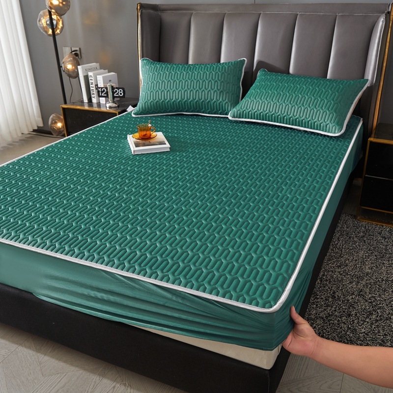 Latekso čiužinio kilimėlių rinkinys (trys dalys), natūralus lateksas, latekso kiekis 70–80%, pritaikymas, audimas: spauda, stilius: korėjietiškas.