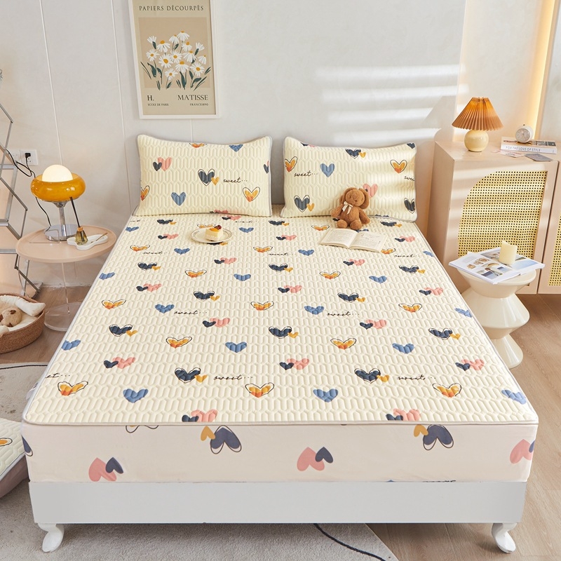 Latekso čiužinio kilimėlių rinkinys (trys dalys), natūralus lateksas, latekso kiekis 70–80%, pritaikymas, audimas: spauda, stilius: korėjietiškas.