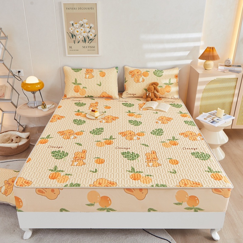 Latekso čiužinio kilimėlių rinkinys (trys dalys), natūralus lateksas, latekso kiekis 70–80%, pritaikymas, audimas: spauda, stilius: korėjietiškas.