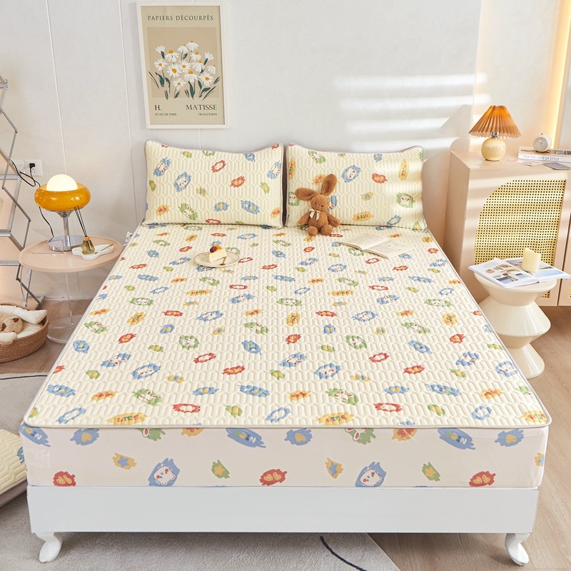 Latekso čiužinio kilimėlių rinkinys (trys dalys), natūralus lateksas, latekso kiekis 70–80%, pritaikymas, audimas: spauda, stilius: korėjietiškas.