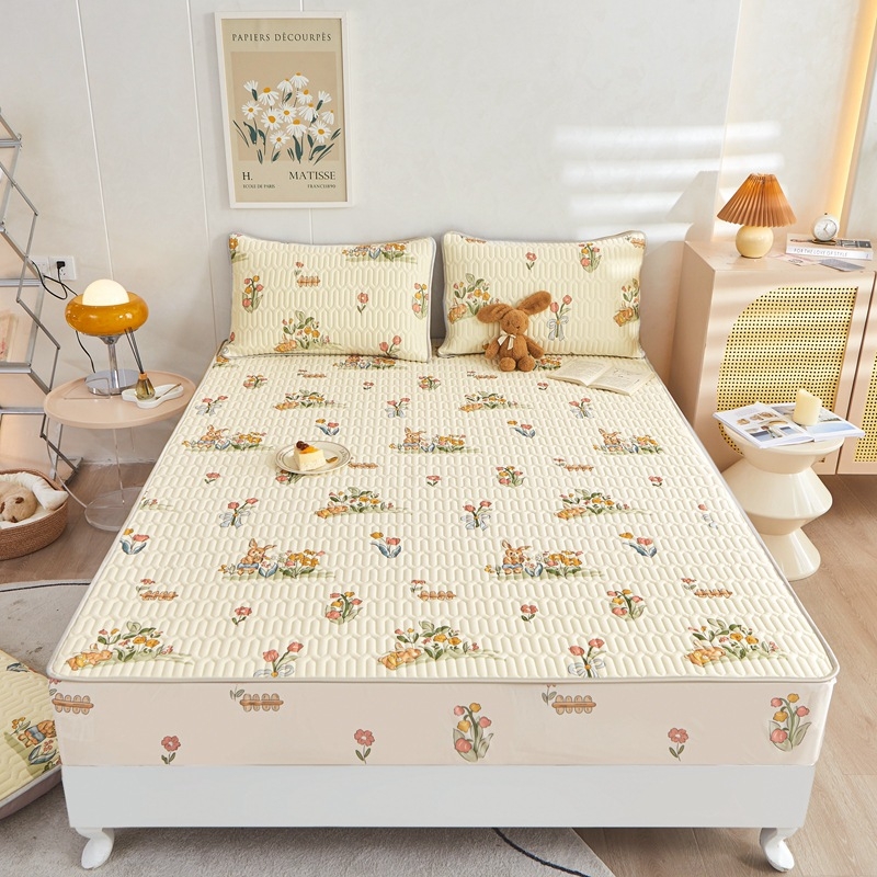 Latekso čiužinio kilimėlių rinkinys (trys dalys), natūralus lateksas, latekso kiekis 70–80%, pritaikymas, audimas: spauda, stilius: korėjietiškas.