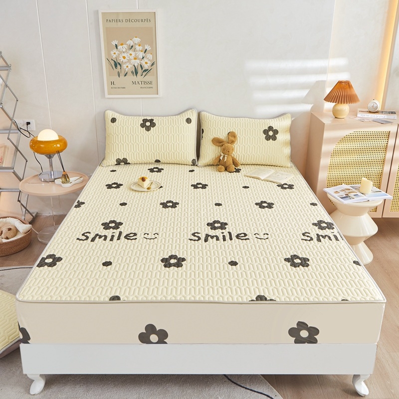 Latekso čiužinio kilimėlių rinkinys (trys dalys), natūralus lateksas, latekso kiekis 70–80%, pritaikymas, audimas: spauda, stilius: korėjietiškas.