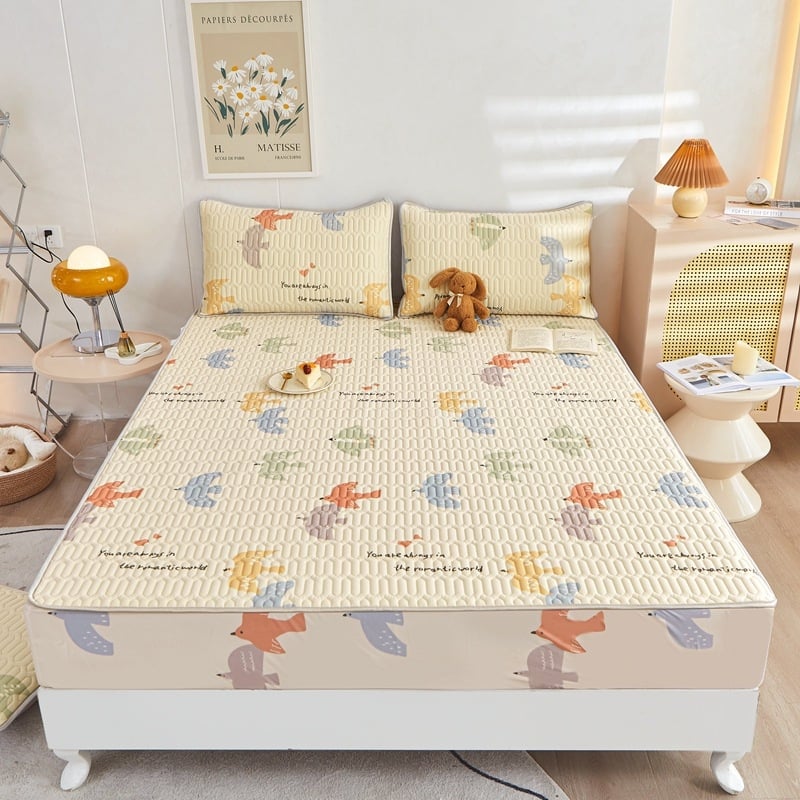 Latekso čiužinio kilimėlių rinkinys (trys dalys), natūralus lateksas, latekso kiekis 70–80%, pritaikymas, audimas: spauda, stilius: korėjietiškas.