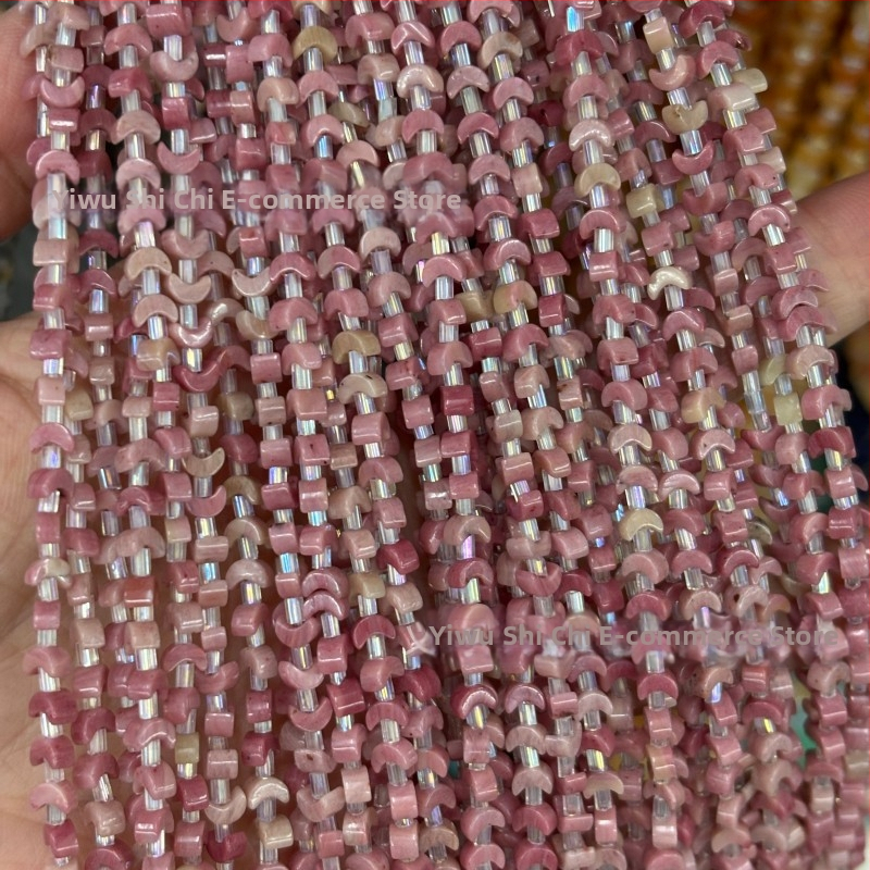 DIY dijelovi za nakit — agatne perle s dizajnom mjeseca, ručno polirane, prirodni uzorak