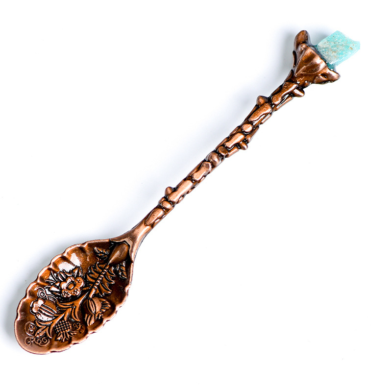 Ametistno kristalna žlica za kavu – vintage ukrašena miješalica, nepravilna polirana žlica za desert od kamena; Materijal: ametist; Marka: Supreme Good Square; Stil: Moderna jednostavnost; Težina: 0.1 kg; Pakiranje: PP vrećica