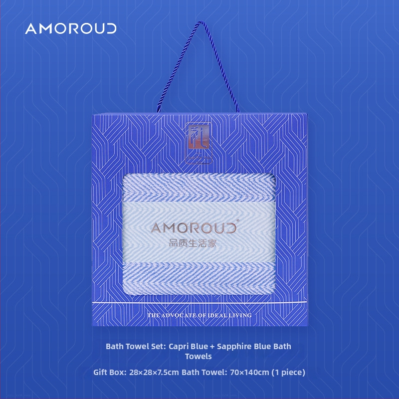 Mufando Dovanų komplektas vonios rankšluosčiams – Elegantiški prabangūs rankšluosčiai, Coral Fleece, 280 g, Siuvimas, Dovanų Dėžutė