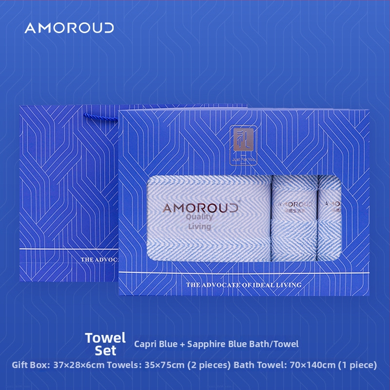 Mufando Dovanų komplektas vonios rankšluosčiams – Elegantiški prabangūs rankšluosčiai, Coral Fleece, 280 g, Siuvimas, Dovanų Dėžutė