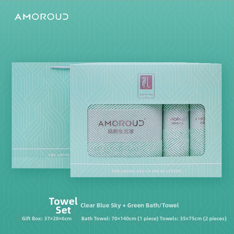 Mufando Dovanų komplektas vonios rankšluosčiams – Elegantiški prabangūs rankšluosčiai, Coral Fleece, 280 g, Siuvimas, Dovanų Dėžutė