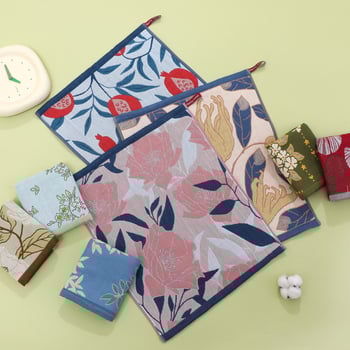 100% pamut arc törölköző, négy réteg, jacquard szövés, nemzeti stílusú motívum, logó nyomtatás